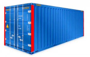 Niebieski kontener transportowy. Schrag Polska