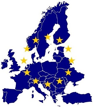 Mapa Uni Europejskiej.